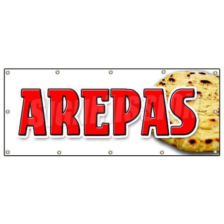 Signmission AREPAS BANNER SIGN colombian venezuelan food cheese latin restaurant B-120 Arepas